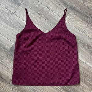 Elegant Burgundy Polka Dot Women's Top